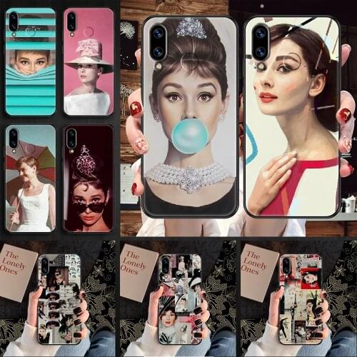 Audrey Hepburn Phone case For Huawei Honor 6 7 8 9 10 10i 20 A C X Lite Pro Play black soft back art Etui silicone funda pretty