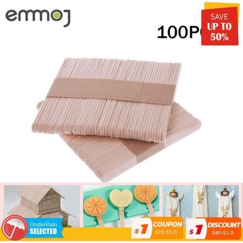100PCS Popsicle Stick Ice Cube Maker Cream Tools Model Special-Purpose Wooden Craft Stick Lollipop Mold Childrens Handmade Toys
