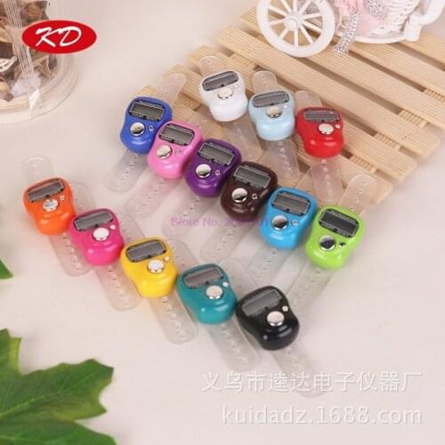 By dhl or ems 500pcs Mini Hand Hold Band Tally Counter LCD Digital Screen Finger Ring Electronic Head Count Tasbeeh Tasbih