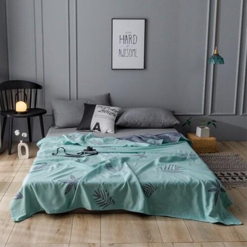 Yaapeet Double-layer 100% Cotton Printed Gauze Towel Blanket Blanket Bed Siesta Blanket For Air Light Summer Conditioning