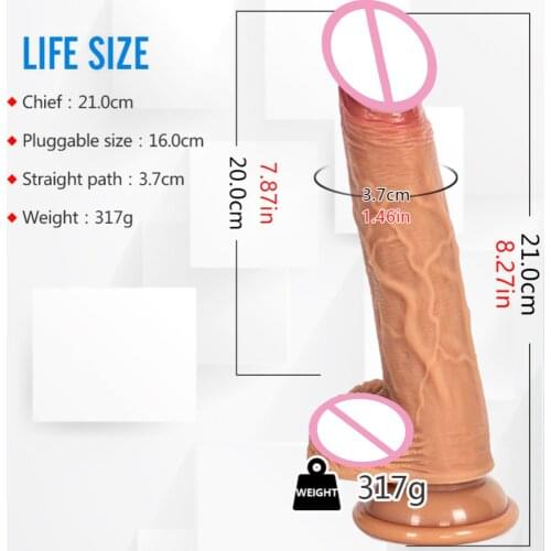 JDouble Layer Silicone Real Size Dildo Big Cock Dick Penis Adult Products Female Masturbation Erotic Sex Products