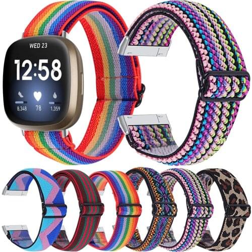 Essidi Elastic Fabric Bracelet Band For Fitbit Versa 3 Smart Watch Strap Loop For Fitbit Sense Wrist Band Correa