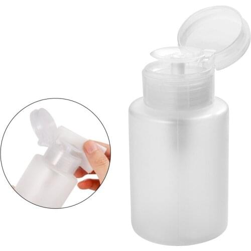 50/250ml Portable Empty Press Nail Bottle Pump Dispenser Plastic Polish Liquid Makeup Remover Cleaner Manicure Tool With Lock
