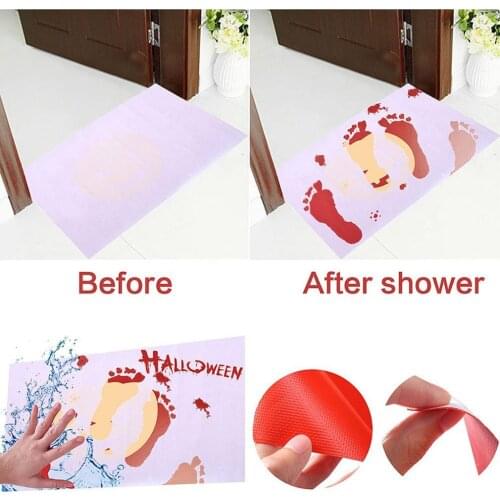 Creative Halloween Blood Footprints Bath Mat Horror Rug Toilet Carpet Non Slip Absorbent Shower Bathroom Mat Rugs Floor Mat