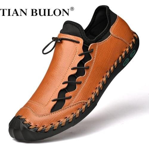 Genuine Leather Men Shoes Brand England Trend Casual Shoes Men Sneakers Italian Breathable Leisure Male Footwear Chaussure Homme