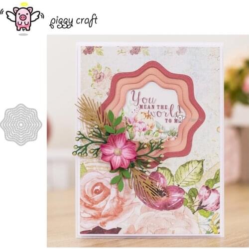 Piggy Craft metal cutting dies cut die mold Irregular wreath frame Scrapbook paper craft knife mould blade punch stencils dies