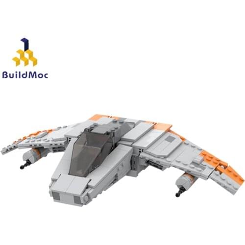 Buildmoc Movie Space Wars Series V-Wing Airspeeder Plane Fighter Model Building Block Bricks Educational Toys For Children Gifts