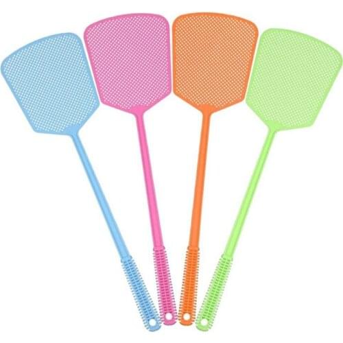 Fly Swatter 10Pack Manual Swat Pest Control Long Handle Swatter Plastic Fly Swats Set Mosquitoes Fly Killer Color Mixing