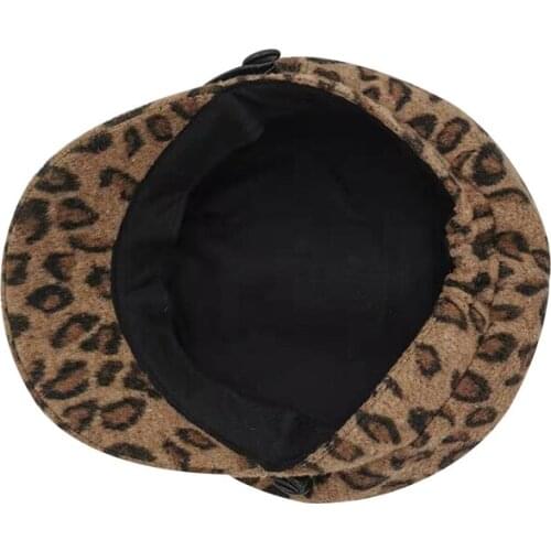 2020 New Women Leopard Print Beret Female Flat Flat Cap Hats For Women Newsboy Cap British Style Beret Spring Autumn Style