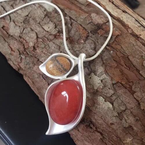 New Simple Pendant Fashion Snake Chain Necklace Agate-Stone Accessories
