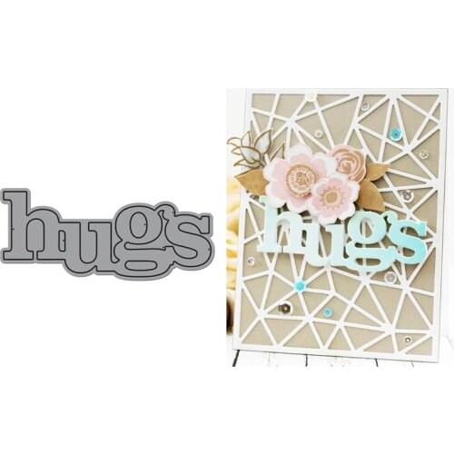 New Big Word Hugs Metal Cutting Dies Stencil for DIY Scrapbooking Photo Album Embossing Paper Cards Decorative Crafts Die Cuts