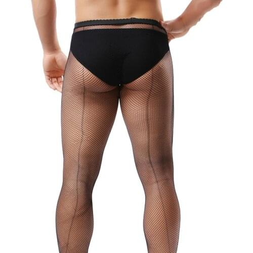 Sex Back Line Pantyhose Sexy Mesh Tights Mens Net Stockings Transparent Ultra-thin High Elastic Stockings Exotic Dropshipping