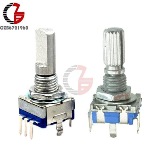 15mm 20mm Rotary Encoder Switch EC11 Audio Digital Potentiometer Encoding Switch Circular Half Handle Shaft
