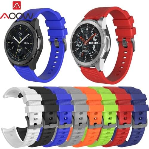 20mm 22mm Silicone Strap Stainless Steel Buckle Replacement Band for Samsung Galaxy Watch 46mm S3 Active2 Huawei GT Amazfit GTR