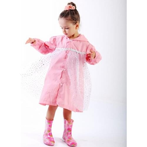 S-XXL Big Size Star pattern Raincoat Kids Waterproof Poncho Girls Rain Coat Student Tour Rainwear