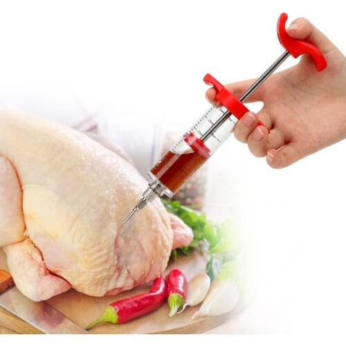 Marinade Injector Poultry Turkey Chicken Flavor Syringe Cooking Sauce Injection Tool BBQ Meat Syringe