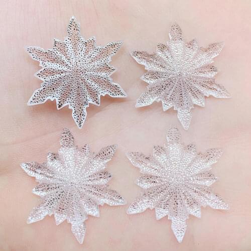 Non Sew on crystls flower shape 32mm flatback rhinestones Wedding decoration silver diamond gem stone for dress 10pcs -B420