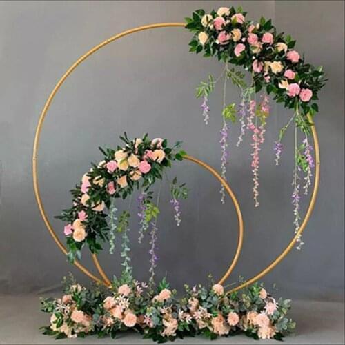 Wedding balloon flower round arch Background frame stand birthday party baby shower decoration circle backdrop stand