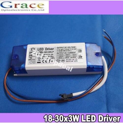 18-30x3W LED Driver Power Supply 600mA 85-277v for 18pcs-30pcs 3W High Power LED Chip