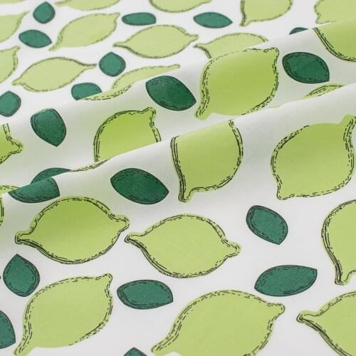 Green Melon Print Pure Cotton Fabric For Dress Tissus Coton ImprimÉ Sewing Telas Algodon Estampadas Ткань Au MÈTre Tissu Sewing