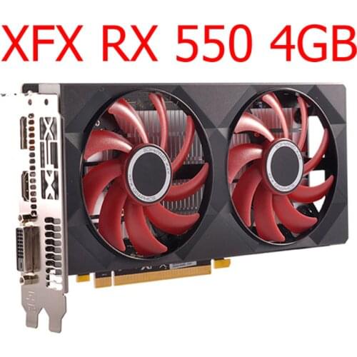XFX RX550 4GB Graphics Cards GPU AMD Radeon RX 550 4GB GDDR5 Video Cards Desktop Computer Game Map RX 500 550 4G 2 Fan Used