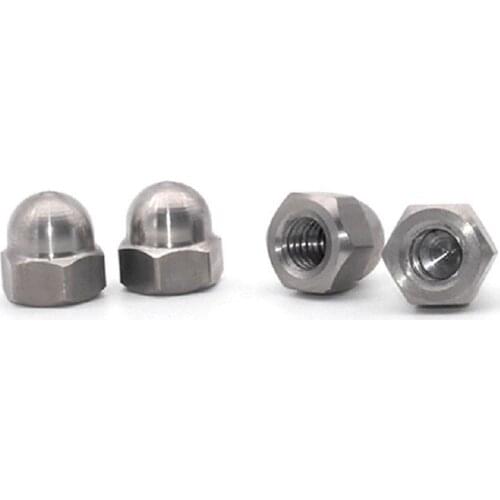 10/5/2PCS DIN1587 GB923 titanium nut TA2 Acorn Nuts M4 M5 M6 M8 M10 M12 M16 M20 Cap Nut Acorn Dome Head Hex Nuts