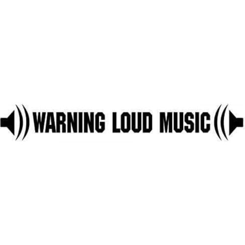 19.5cm*3cm Creative Personality Horn To Remind LOUD MUSIC WARNING Window Stickers C5-1099