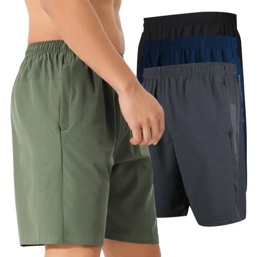 2021 Solid Color Running Shorts Polyester Quick Drying Gym Sport Shorts Fitness Jogging Workout Shorts Male Sports Short Pants