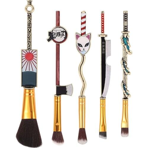 5pcs/set Animation Makeup Brush Japan Anime Cosplay Women Accessories Ghost Makeup Tool with bag Props Gift