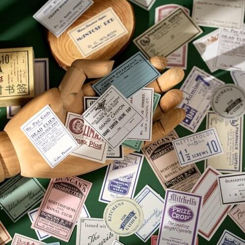 60pcs/1lot Kawaii Stationery Stickers Vintage stamps Diary Decorative Mobile Stickers Scrapbooking DIY Craft Stickers