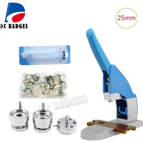 New DIY 25mm badge making machine + 25mm Acrylic paper cutter + 500 pcs metal pin badge accessories