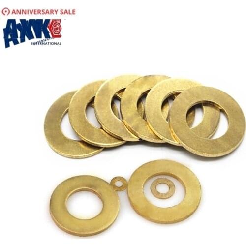 AXK DIN125 ISO7089 M3 M4 M5 M6 m8 m10 M12 Meson Pad Copper Sheet Metal Collar Brass Flat Washer Gasket Ring