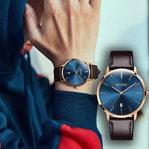 2021 Top Brand Luxury Men Watch Ultra Thin Date Waterproof Leather Fashion Casual Silm Quartz Watches Mens Relogio Masculino