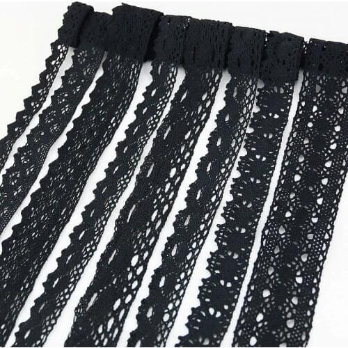 5 meters/roll) black Lace Fabric Cotton Embroidered Trim DIY Sewing Handmade Craft Ribbon Materials