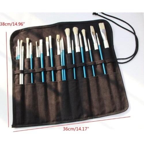 Floral pattern Roll-up Pencil Bag ,20 Holder Case Artist Paint Organizer Pouch 746D