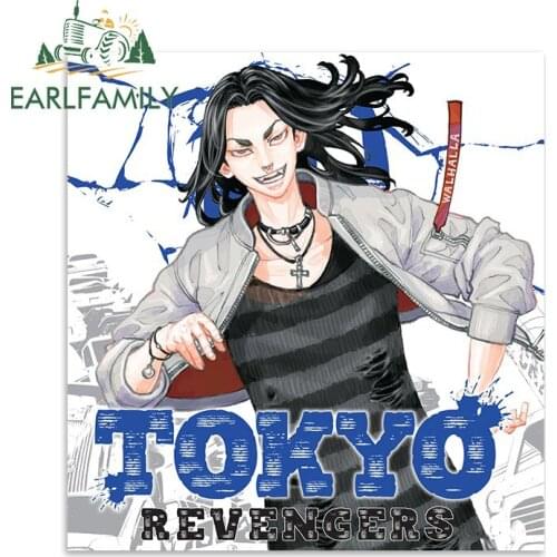 EARLFAMILY 13cm x 12cm Anime Car Sticker Waterproof Tokyo Revengers Poster Decal Windows Wall Laptop Trunk Funny Decoration