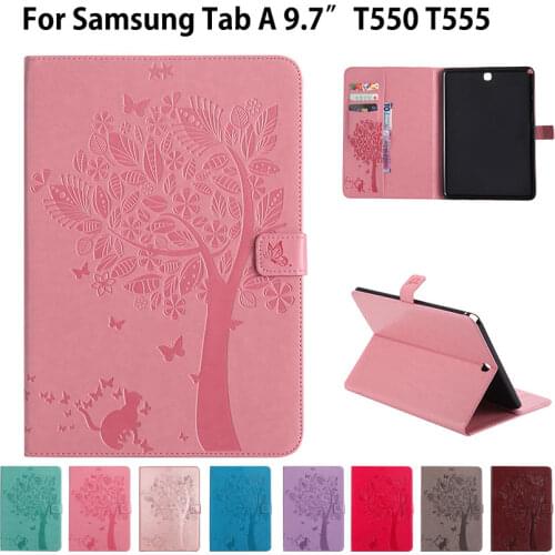 SM-T555 High quality PU leather Stand Case For Samsung Galaxy Tab A 9.7 inch Cover T555 T550 SM-T550 Funda Tablet Flip Cases