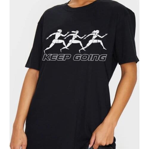 Runner Silhouette Harajuku Streetwear Black Top Women Egirl Aesthetic Vintage T Shirt Oversized Cotton Tshirts Grunge Clothes