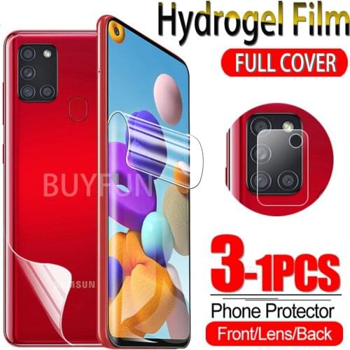 1-3PCS Hydrogel Film For Samsung Galaxy A21 A21S A11 Screen Protector Sumsung A 21 21S 11 Water Gel Protective Film Camera Glass