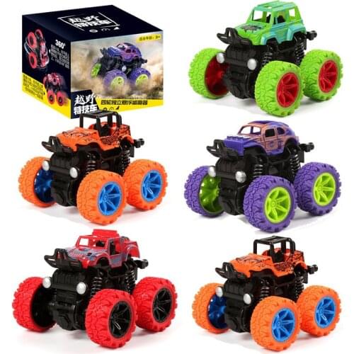 Inertia Four-Wheel Drive Children Monster Trucks Bigfoot Bone Shaker Drop-Resistant Off-Road Vehicles Models Toy Car Baby Gift