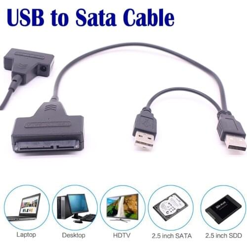 10pcs/lot 2.0 USB to SATA Cables Computer Hard Driver Connection Cables 2.5" 22P Serial ATA Adapter For HDD/SSD Laptop Hard Disk