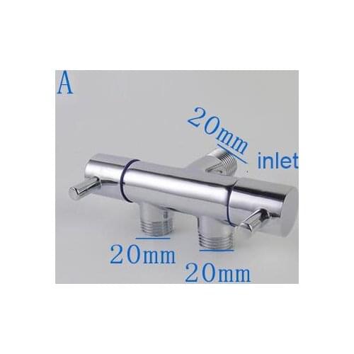 One into two out angle valve faucet three-way water distribution valve copper double switch washing dual-use water controller