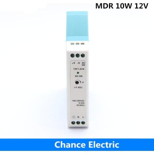MDR 10W 12V DIN Rail Industry Switching Mode Power Supply for Cnc Cctv Led Light Made in China Direct Selling
