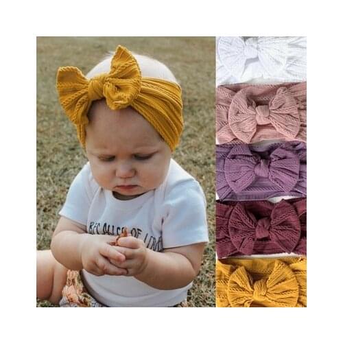 Cute Bow Headband for Baby Girls Baby Girls Soft Bow Knot Turban Hair Bands Baby Hair Accessories for Children Headwear