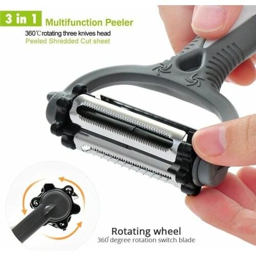 Multifunctional 360 Degree Rotary Kitchen Tool Vegetable Fruit Potato Carrot Peeler Grater Turnip Cutter Slicer Melon Gadget