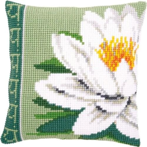 Latch Hook Cushion Kit Gift DIY Needlework Crocheting Throw Pillow Unfinished Yarn Cross-stitch Embroidery Pillowcase Flower