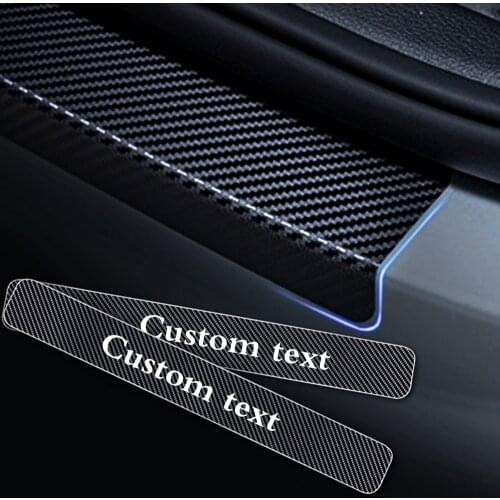 For KIA CARNIVAL Car Door Sill Scuff Plate 4PCS Carbon Fiber Sticker Car Door Sill Scuff Plate Auto Parts Accessories