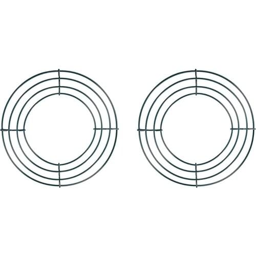 New 2 Pack Wire Wreath Frame Wire Wreath Making Rings Green for New Year Valentines Decoration (8 Inch)