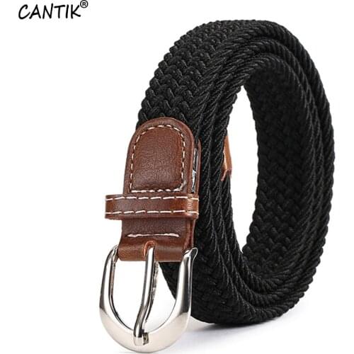 CANTIK New Good Quality Female Nylon Elastic Belt Pin Buckle Model Jeans Accessories for Women Many Colours 2.5cm Width CBCA111
