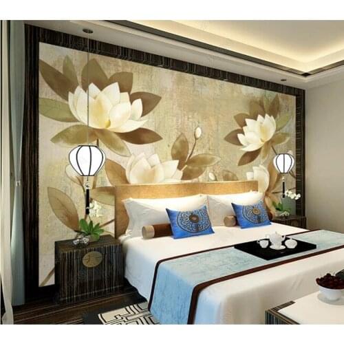 Papel de parede European vintage watercolor flowers 3d wallpaper,living room tv wall bedroom wall papers home decor bar